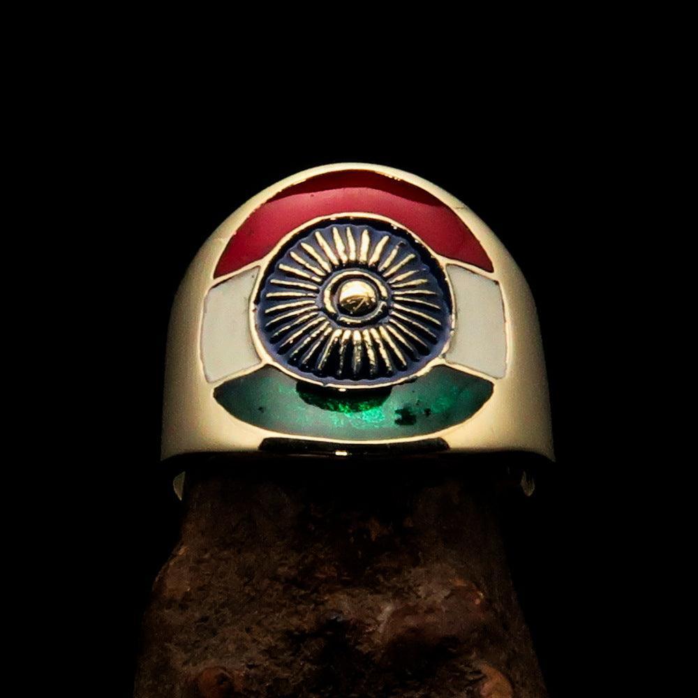 Perfectly crafted Men's National Flag Ring India - solid Brass-1