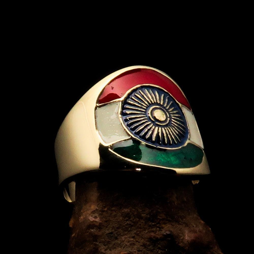Perfectly crafted Men's National Flag Ring India - solid Brass-2